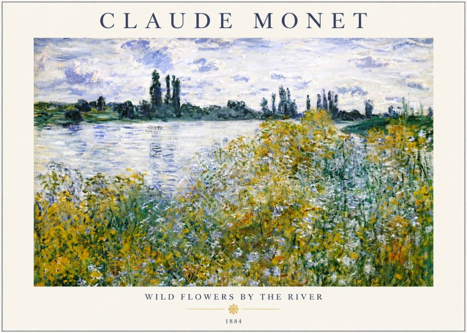 Monet Wild Flowers by the River No3 - Affiche