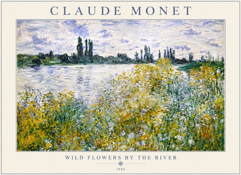 Monet Wild Flowers by the River No5 - Affiche