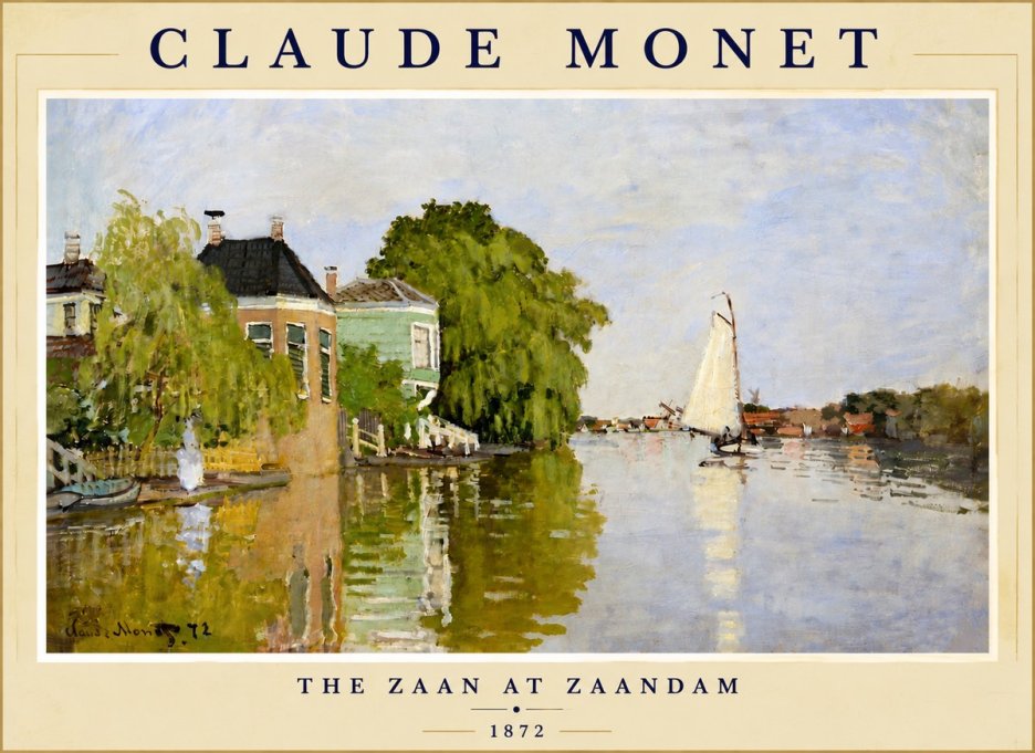 Monet The Zaan at Zaandam No4 - Affiche