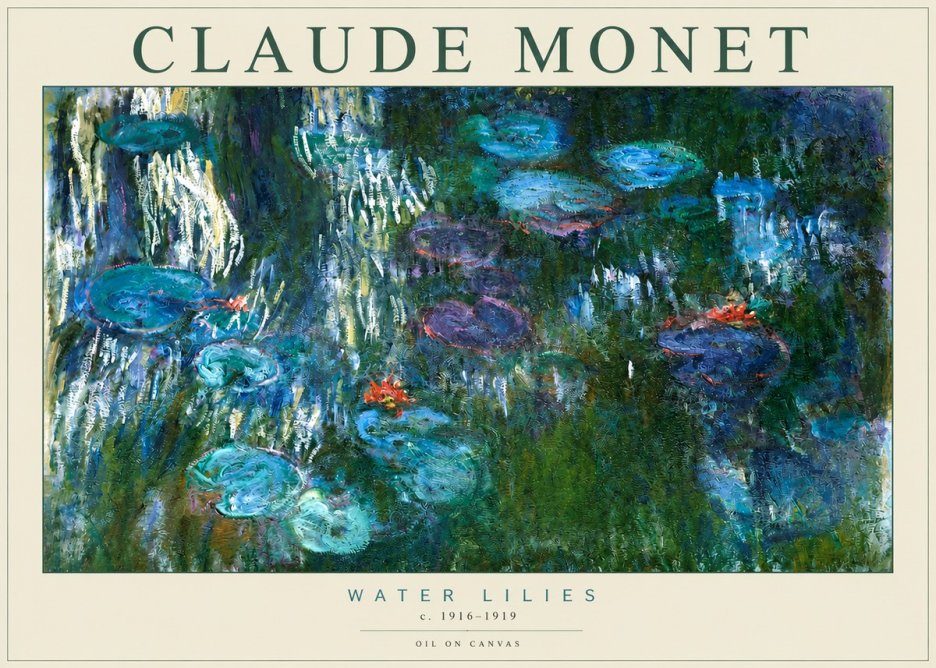 Monet Water Lilies IV No2 - Affiche
