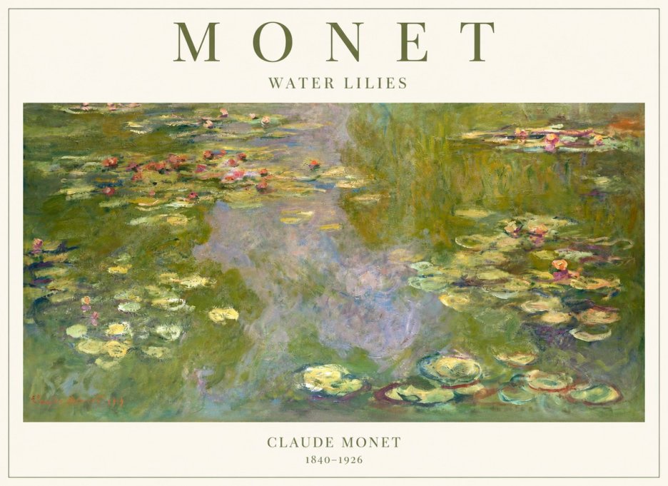 Monet Water Lilies V No1 - Affiche