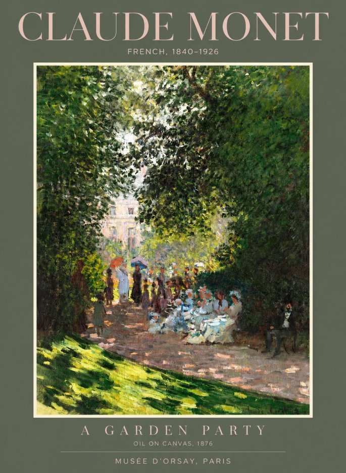Monet A Garden Party No2 - Affiche