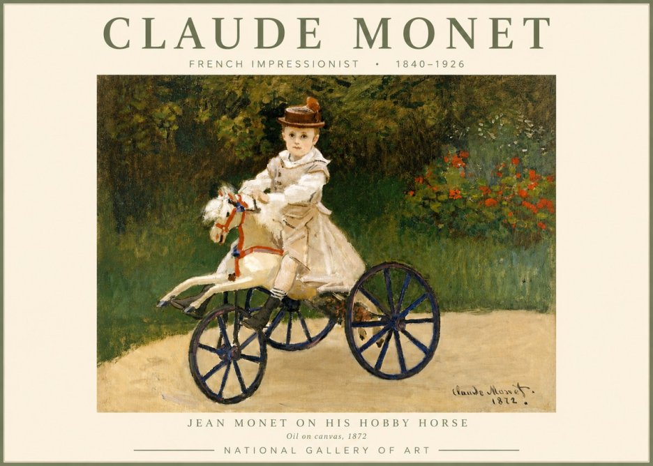 Monet Jean Monet on His Hobby Horse No2 - Affiche