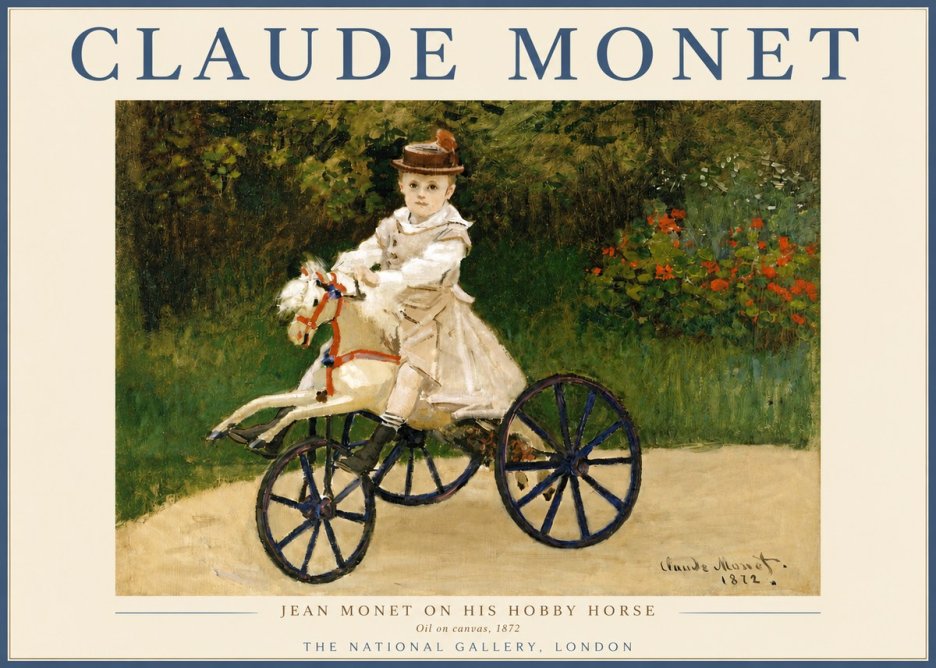 Monet Jean Monet on His Hobby Horse No3 - Affiche