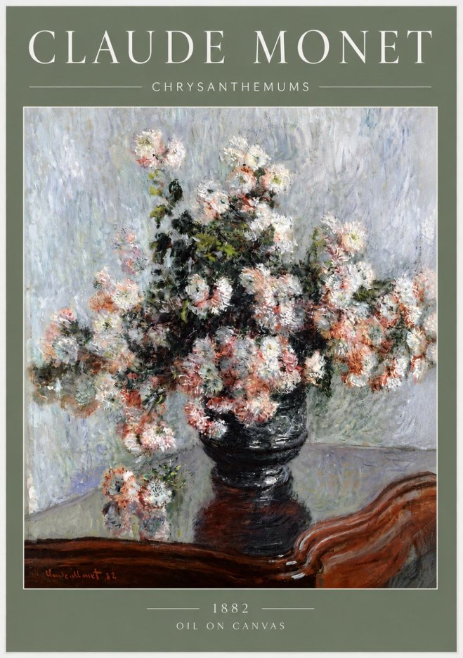Monet Chrysanthemums No3 - Affiche