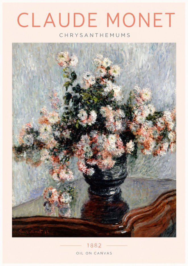 Monet Chrysanthemums No4 - Affiche