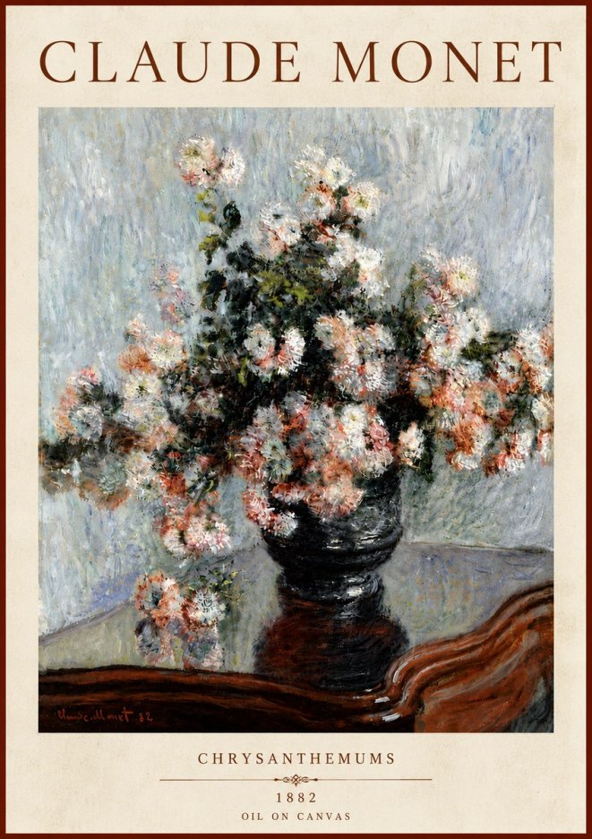 Monet Chrysanthemums No5 - Affiche