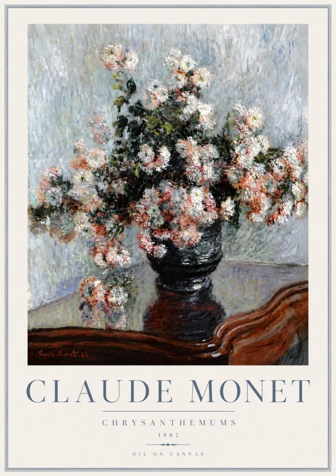 Monet Chrysanthemums No6 - Affiche