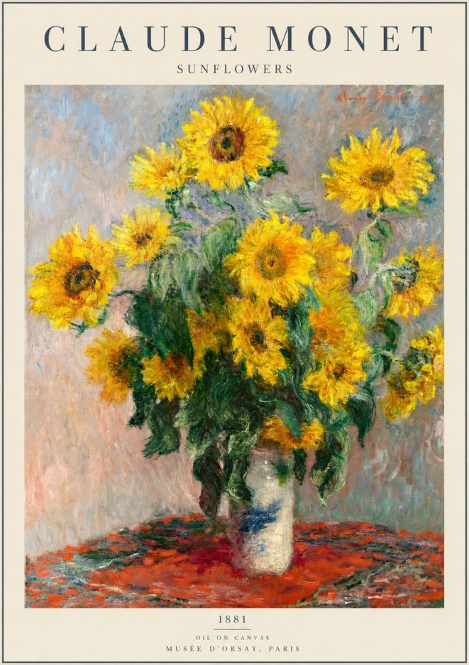 Monet Sunflowers No2 - Affiche