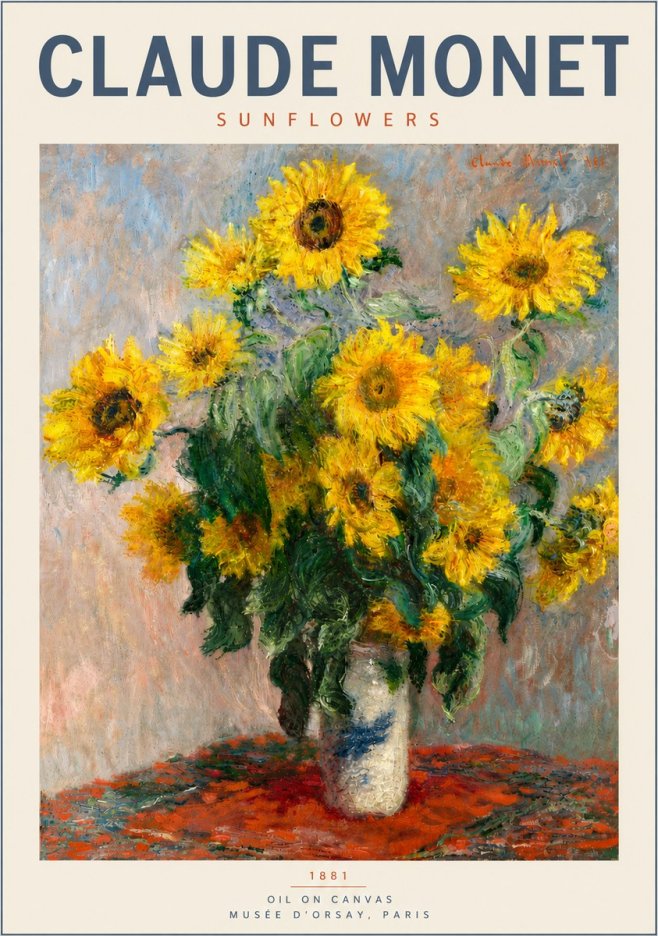 Monet Sunflowers No5 - Affiche