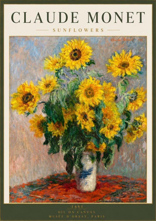 Monet Sunflowers No6 - Affiche