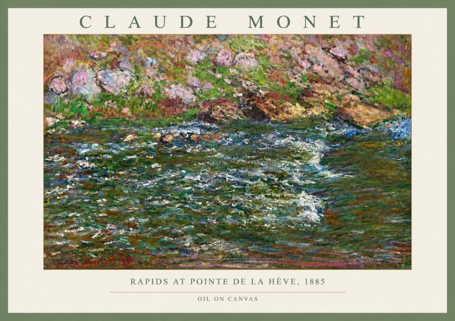 Monet Rapids at Pointe De La Hève, 1885 No2 - Affiche