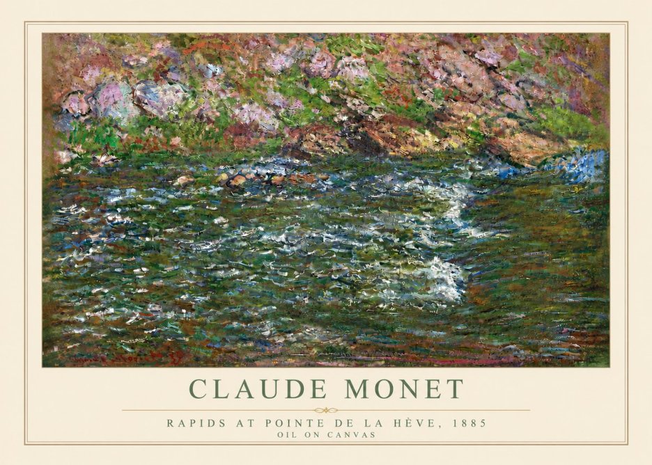 Monet Rapids at Pointe De La Hève, 1885 No4 - Affiche