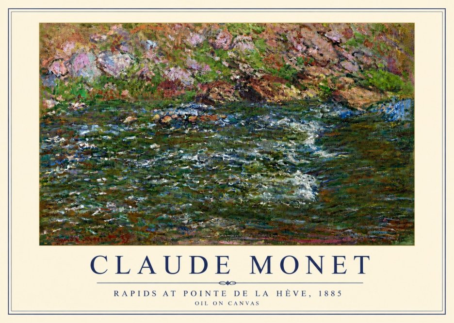 Monet Rapids at Pointe De La Hève, 1885 No5 - Affiche