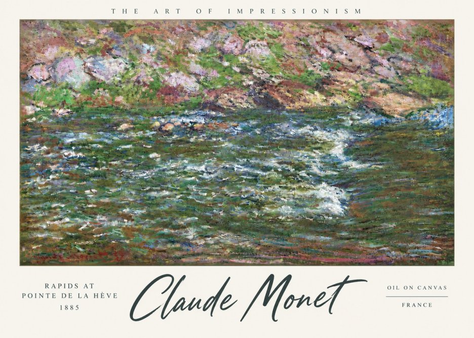 Monet Rapids at Pointe De La Hève, 1885 No6 - Affiche