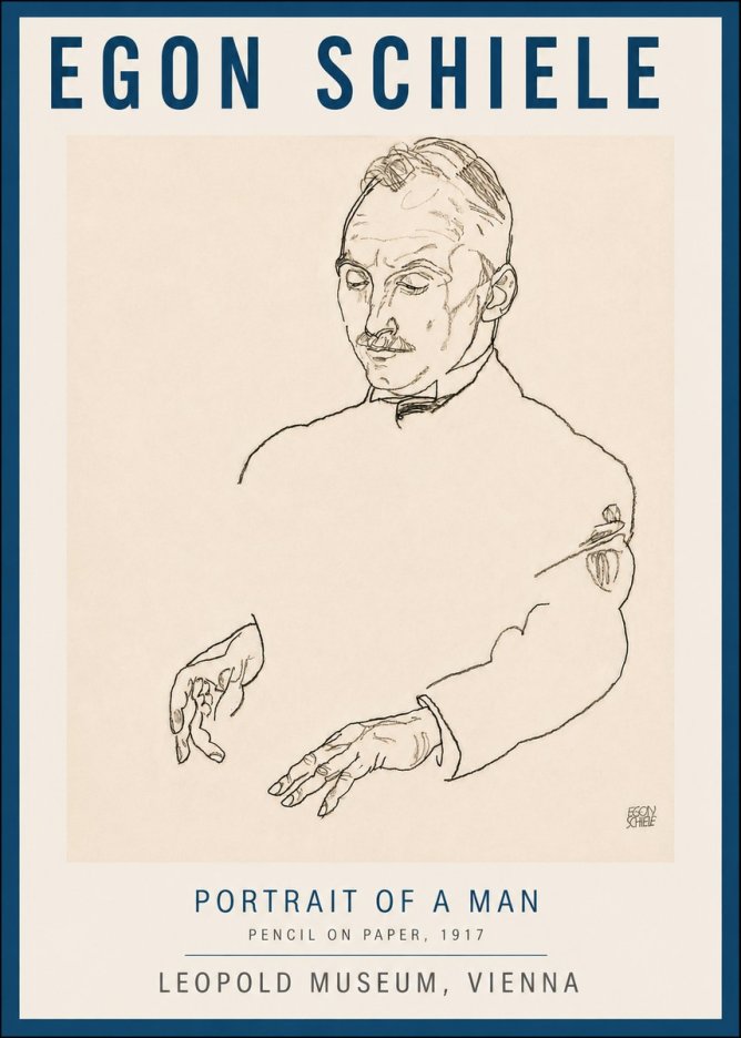 Schiele Portrait of a Man No6 - Affiche