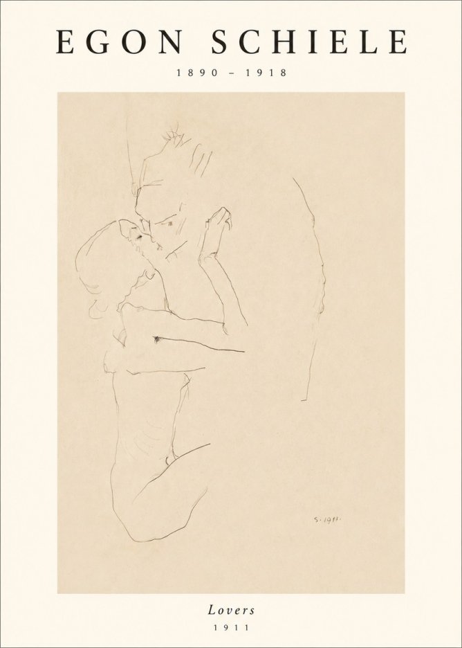 Schiele Lovers No1 - Affiche