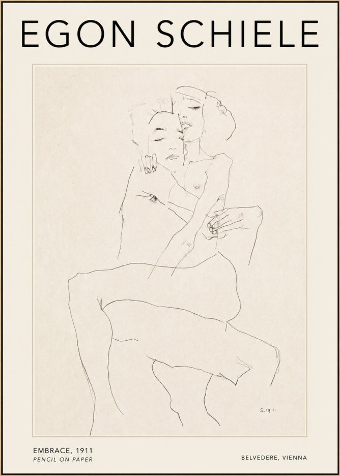 Schiele Embrace, 1911 No2 - Affiche
