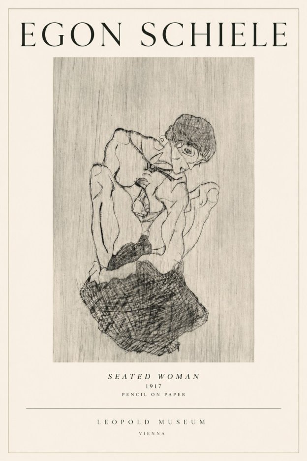 Schiele Seated Woman No1 - Affiche