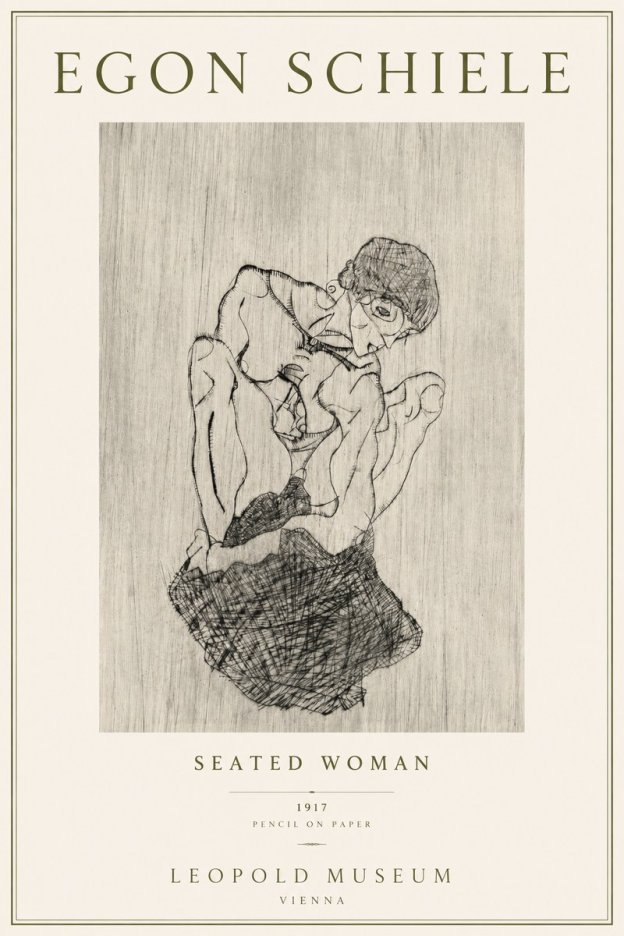 Schiele Seated Woman No4 - Affiche