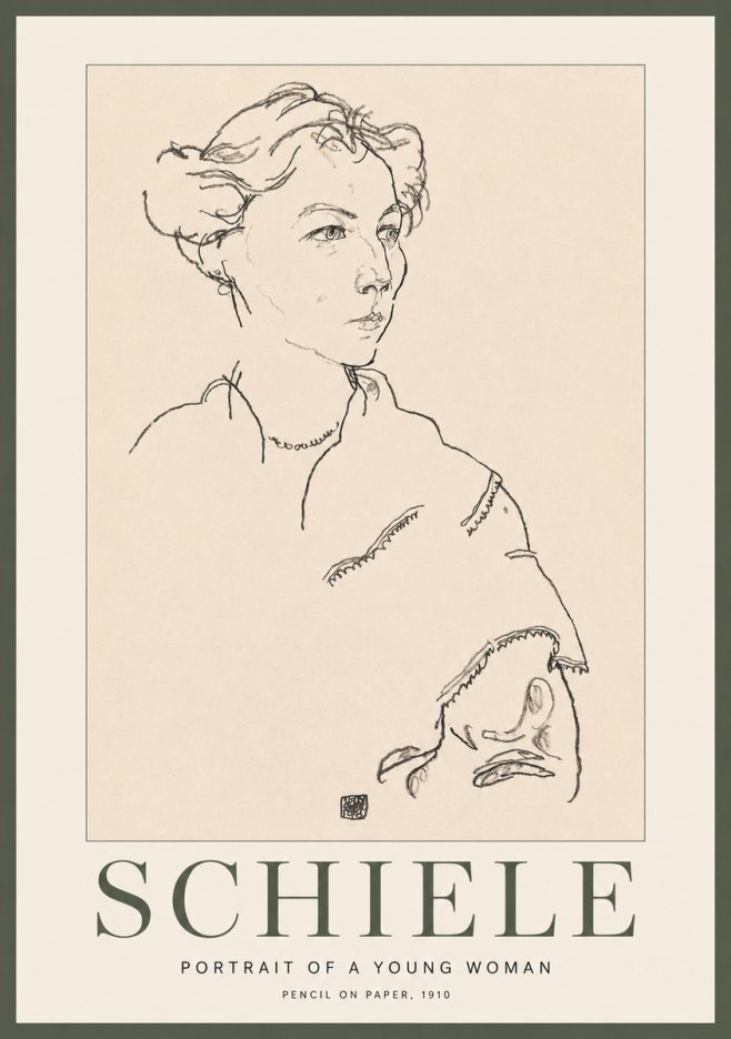 Schiele Portrait of a Young Woman No2 - Affiche