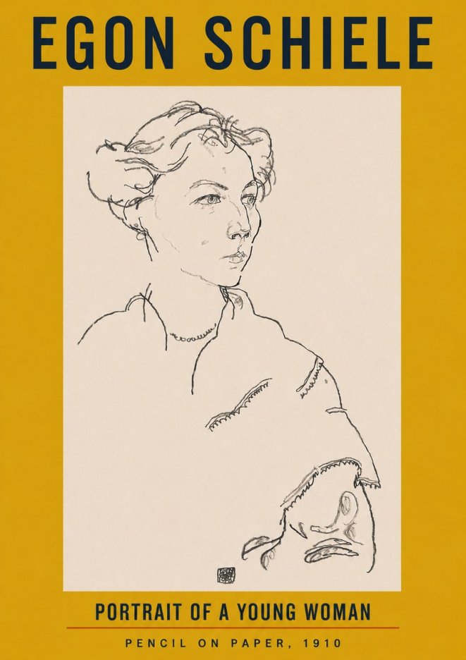Schiele Portrait of a Young Woman No4 - Affiche