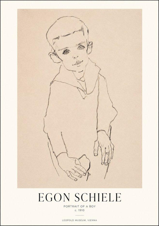 Schiele Portrait of a Boy No1 - Affiche