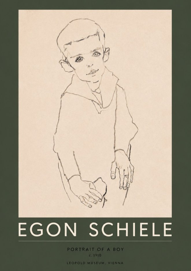 Schiele Portrait of a Boy No2 - Affiche