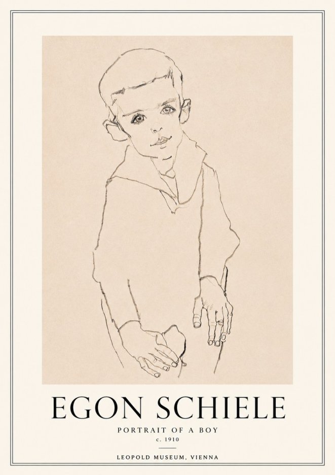 Schiele Portrait of a Boy No3 - Affiche