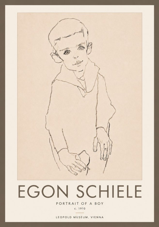 Schiele Portrait of a Boy No5 - Affiche