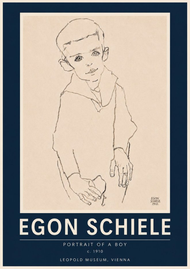 Schiele Portrait of a Boy No6 - Affiche
