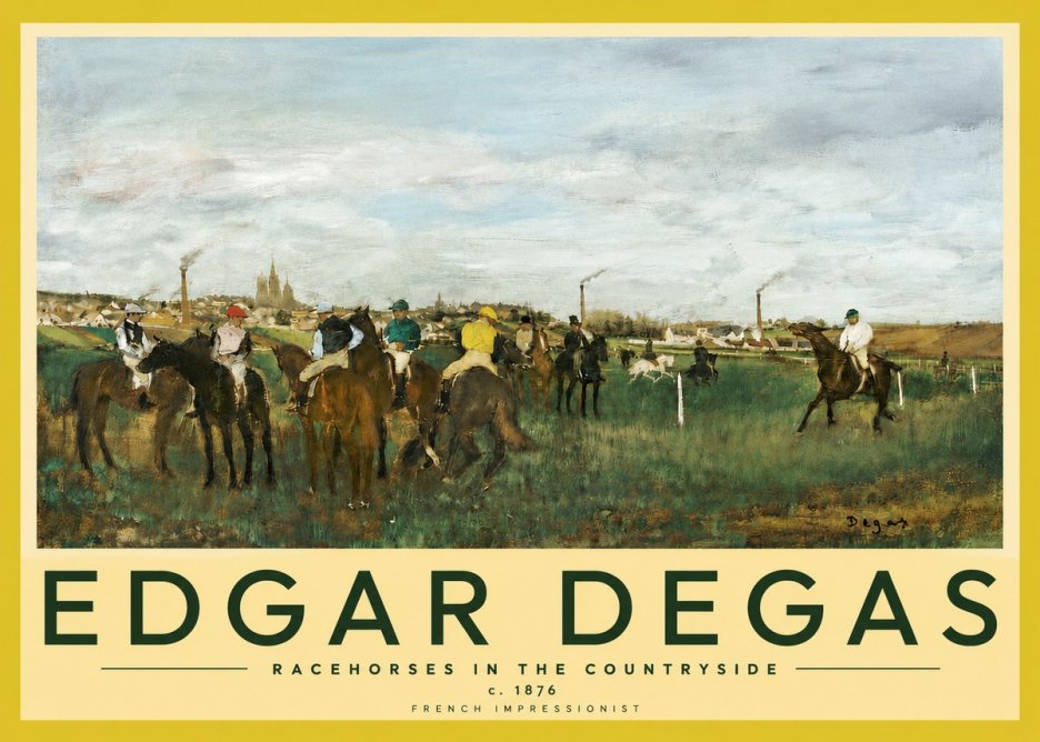Edgar Degas Racehorses in the Countryside No4 - Affiche