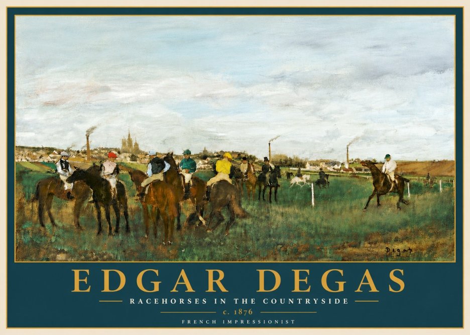 Edgar Degas Racehorses in the Countryside No6 - Affiche