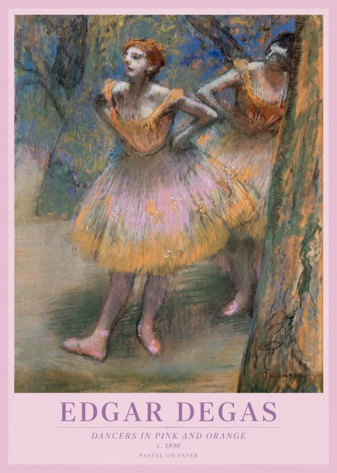 Edgar Degas Dancers in Pink and Orange No1 - Affiche