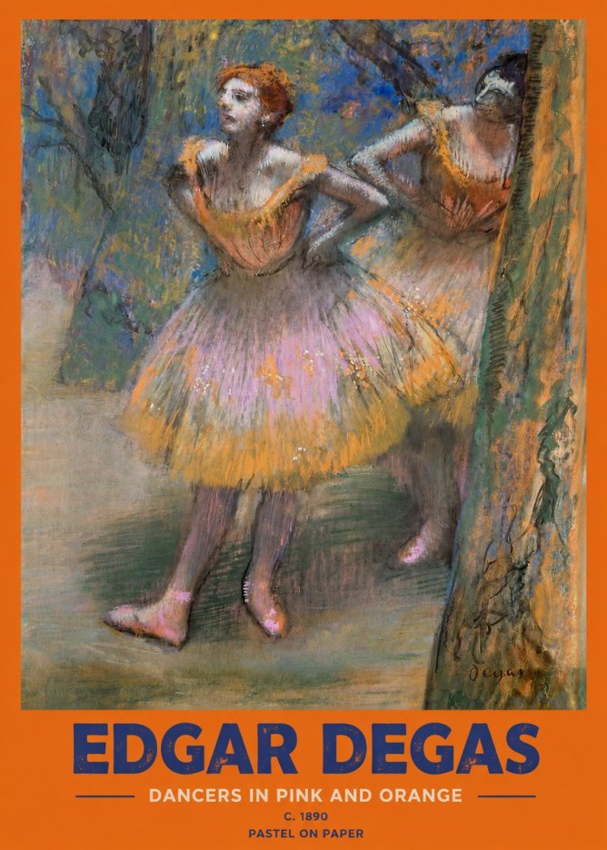 Edgar Degas Dancers in Pink and Orange No2 - Affiche