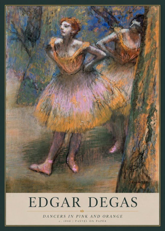 Edgar Degas Dancers in Pink and Orange No3 - Affiche