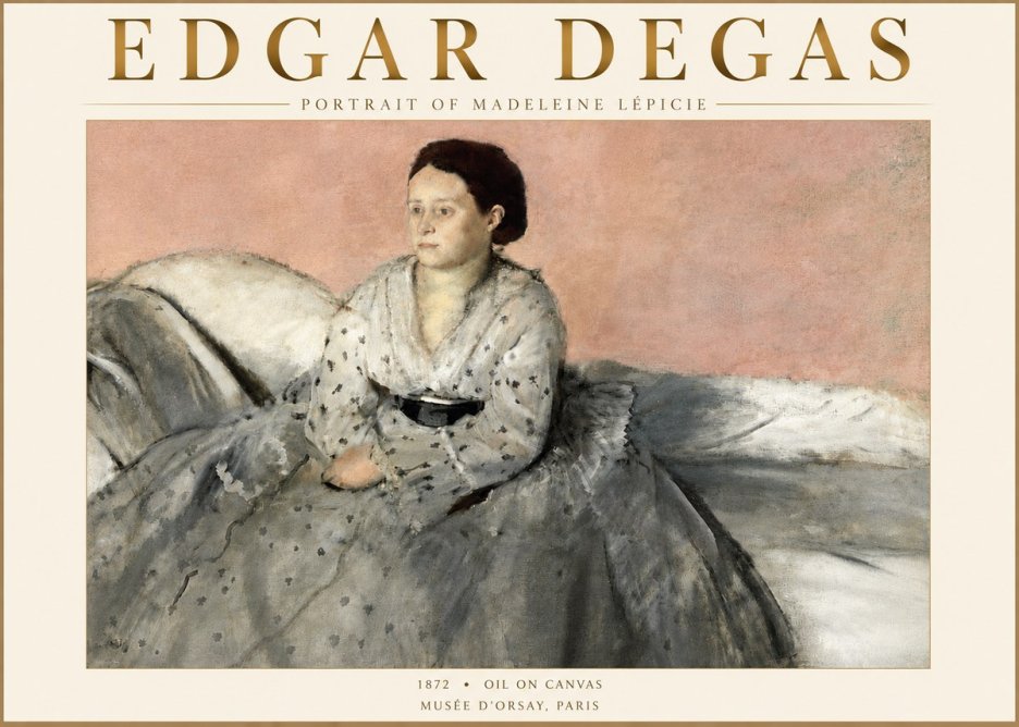 Edgar Degas Portrait of Madeleine Lépicie No4 - Affiche