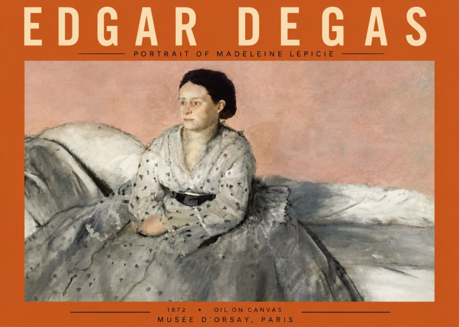 Edgar Degas Portrait of Madeleine Lépicie No5 - Affiche