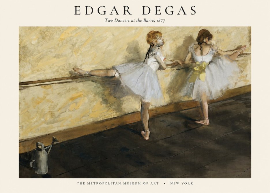 Edgar Degas Two Dancers at the Barre, 1877 No1 - Affiche