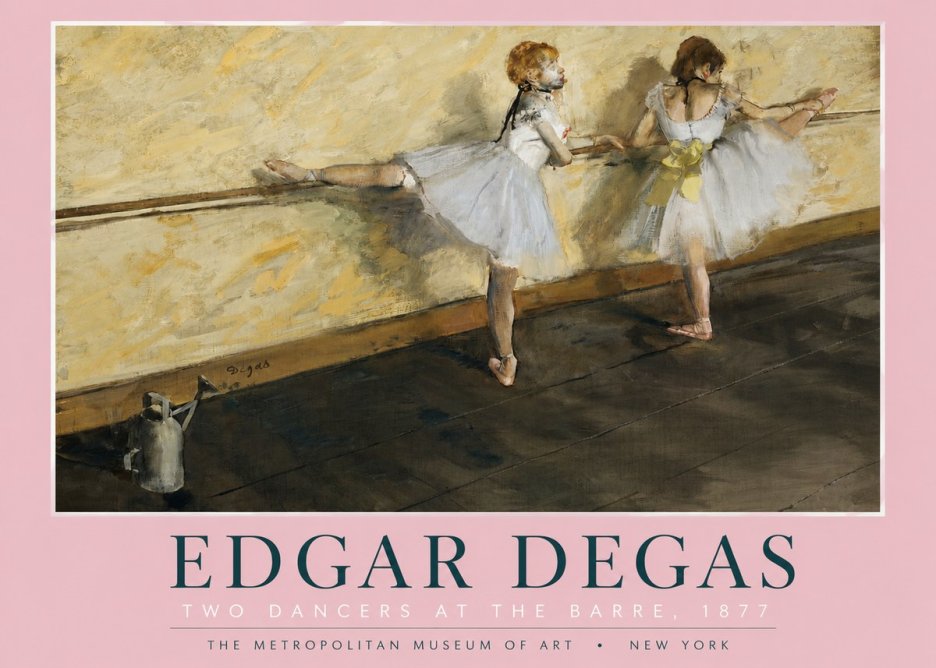 Edgar Degas Two Dancers at the Barre, 1877 No2 - Affiche