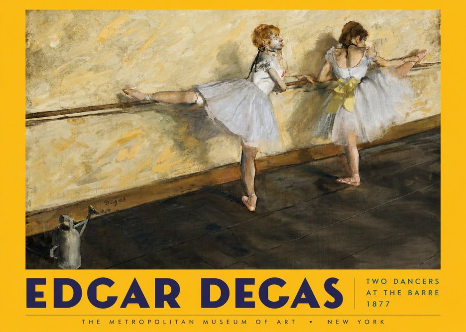 Edgar Degas Two Dancers at the Barre, 1877 No5 - Affiche