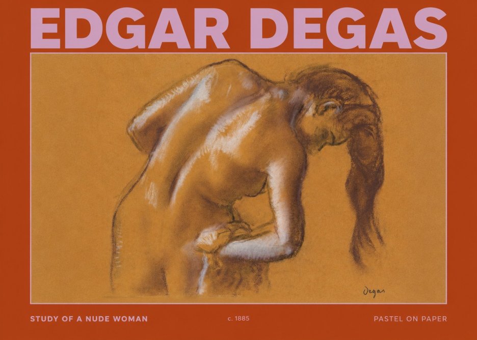 Edgar Degas Study of a Nude Woman I No2 - Affiche
