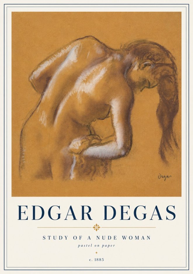 Edgar Degas Study of a Nude Woman I No3 - Affiche