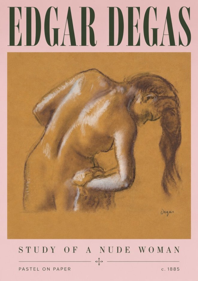 Edgar Degas Study of a Nude Woman I No4 - Affiche