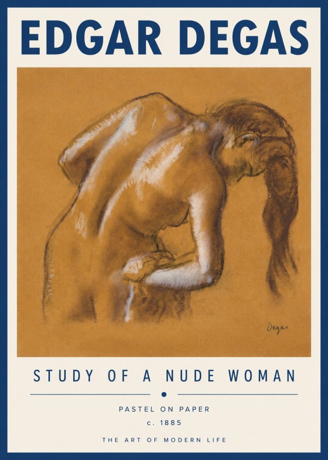 Edgar Degas Study of a Nude Woman I No5 - Affiche