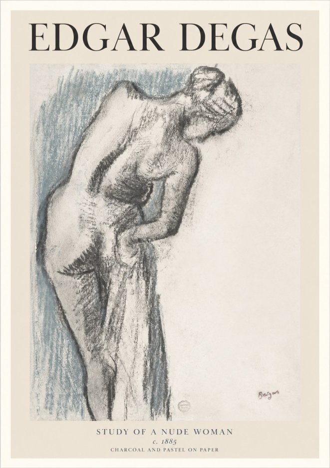 Edgar Degas Study of a Nude Woman II No1 - Affiche
