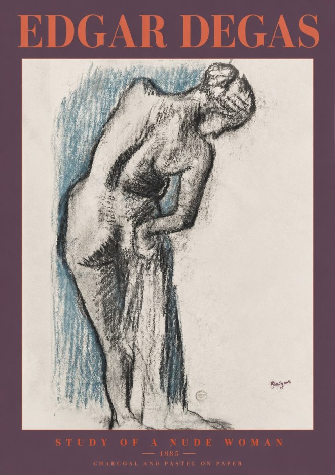 Edgar Degas Study of a Nude Woman II No2 - Affiche