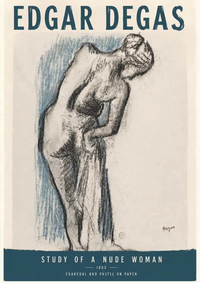 Edgar Degas Study of a Nude Woman II No3 - Affiche