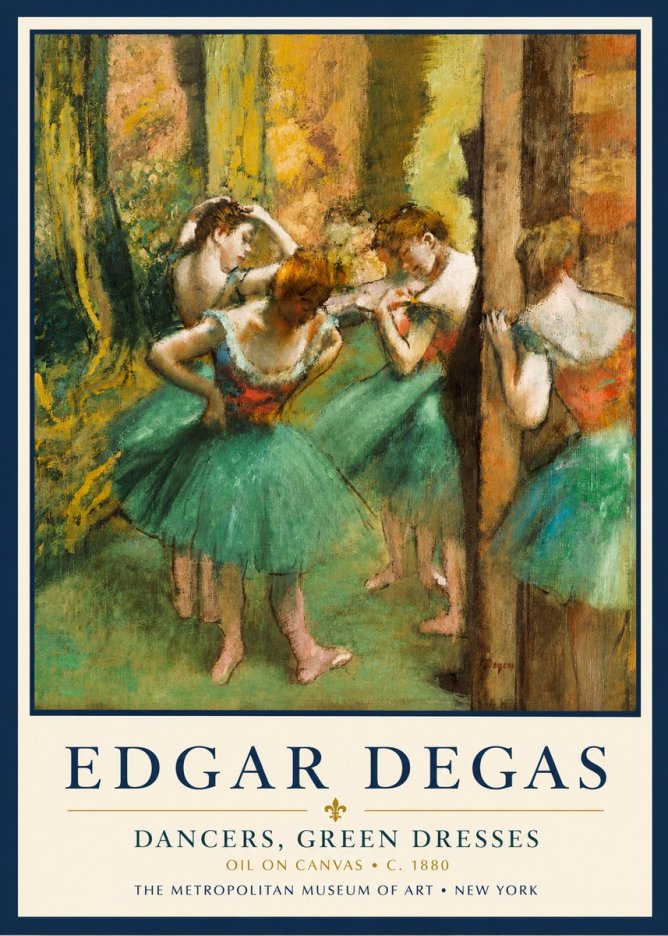 Edgar Degas Dancers, Green Dresses No3 - Affiche