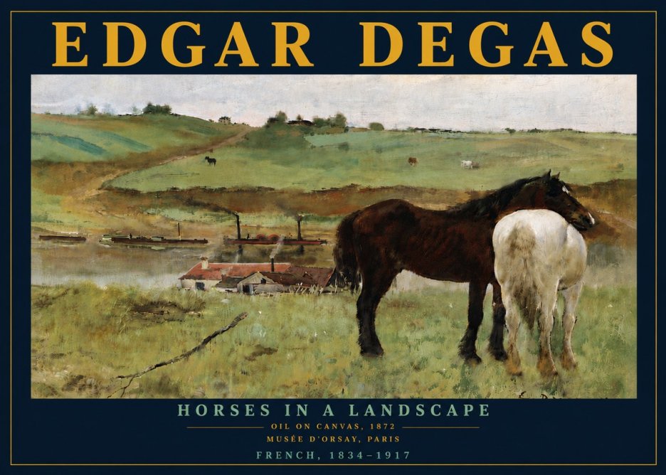 Edgar Degas Horses in a Landscape No6 - Affiche